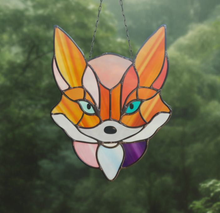 Stained Glass Fox Pattern - Crafting Patterns & Molds from GlassyRock Arts