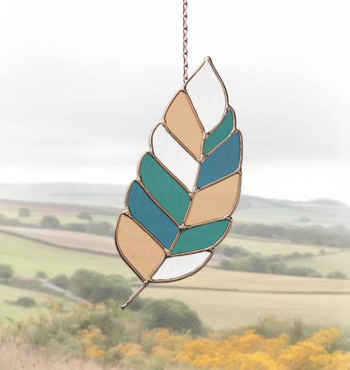 Easy Feather Stained Glass Pattern - Crafting Patterns & Molds from GlassyRock Arts