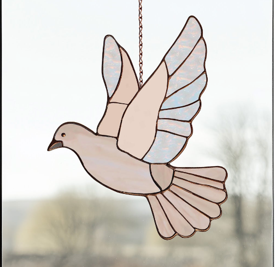 Dove Stained Glass Bird Pattern - Crafting Patterns & Molds from GlassyRock Arts