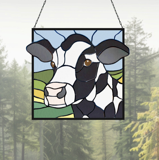 Holstein Cow Stained Glass Pattern - Crafting Patterns & Molds from GlassyRock Arts