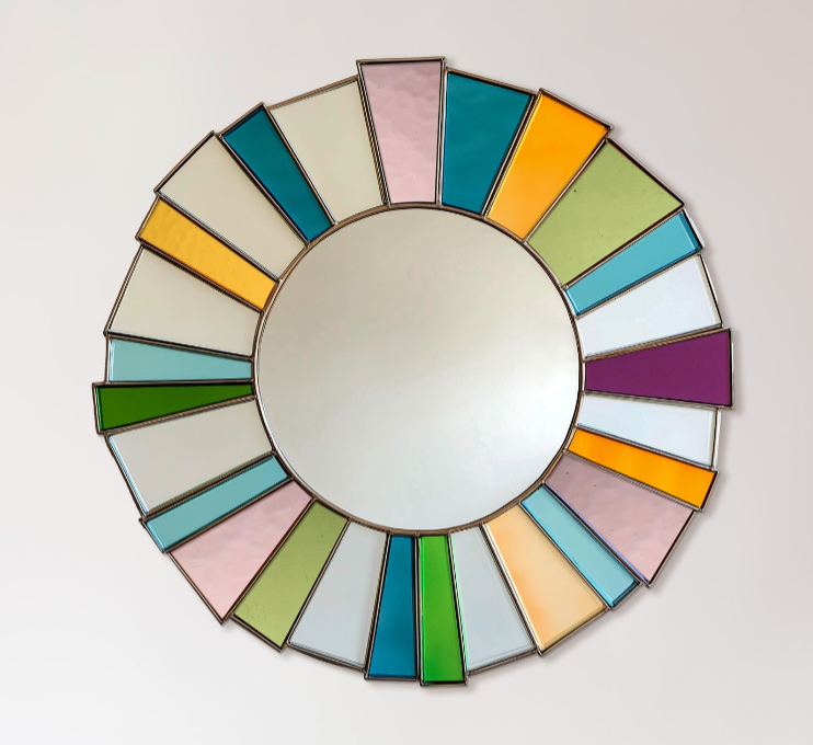 Colorburst Rainbow Stained Glass Mirror Pattern - Crafting Patterns & Molds from GlassyRock Arts