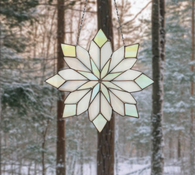 Sweet Snowflake Stained Glass Pattern - Crafting Patterns & Molds from GlassyRock Arts