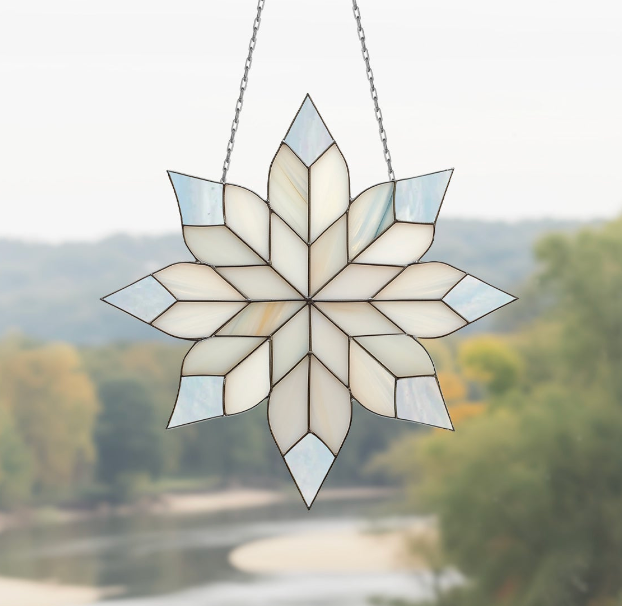 Lovely Snowflake Stained Glass Pattern - Crafting Patterns & Molds from GlassyRock Arts