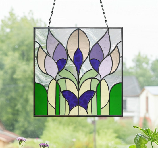 Prairie Garden Stained Glass Garden Pattern - Crafting Patterns & Molds from GlassyRock Arts