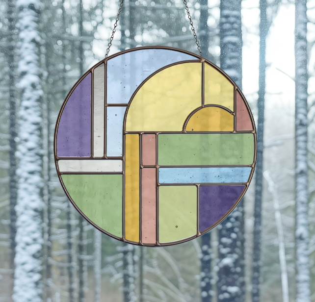 Groovy Round Stained Glass Pattern - Crafting Patterns & Molds from GlassyRock Arts