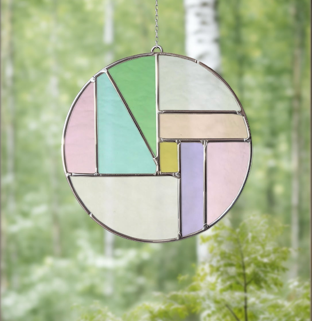 Round Beginner Stained Glass Pattern - Crafting Patterns & Molds from GlassyRock Arts