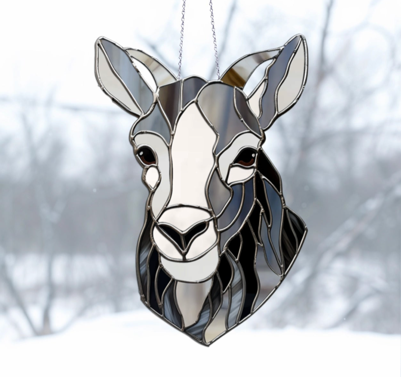 Goat Stained Glass Pattern - Crafting Patterns & Molds from GlassyRock Arts