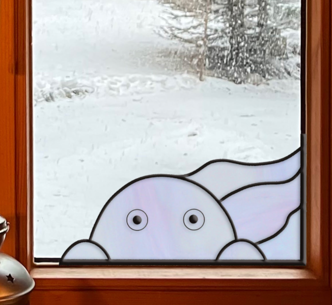 Creepy Ghost Halloween Stained Glass Pattern - Crafting Patterns & Molds from GlassyRock Arts