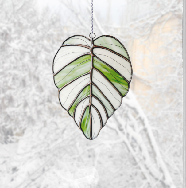 Stained Glass Leaf Pattern - Crafting Patterns & Molds from GlassyRock Arts
