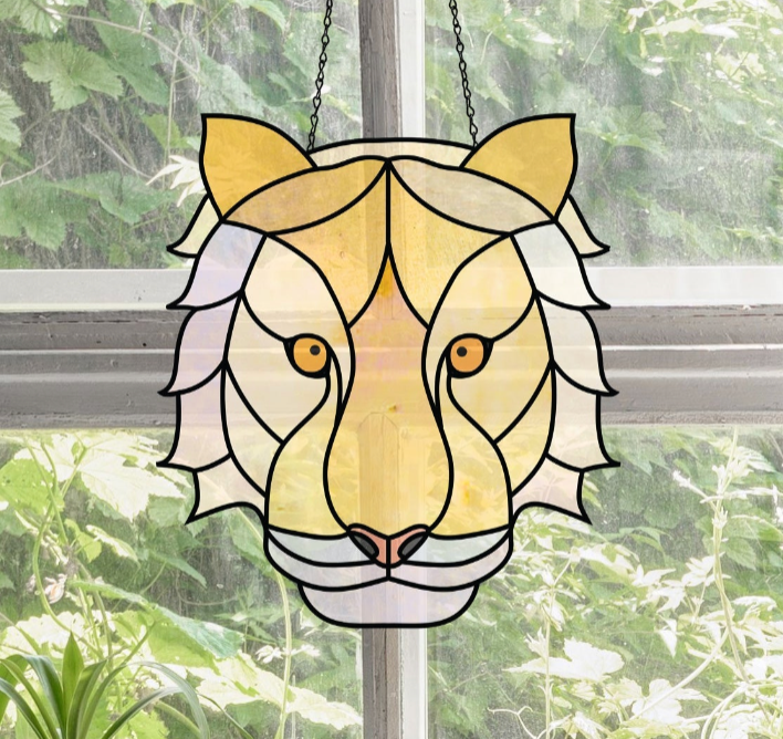 Tiger Eyes Stained Glass Pattern - Crafting Patterns & Molds from GlassyRock Arts