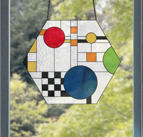 Symphony Hexagon Stained Glass Pattern - Crafting Patterns & Molds from GlassyRock Arts