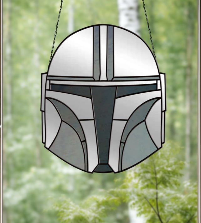 The Mandalorian Star Wars Stained Glass Pattern - Crafting Patterns & Molds from GlassyRock Arts