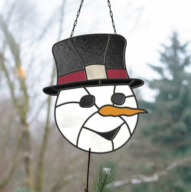 Snowman Stained Glass Pattern - Crafting Patterns & Molds from GlassyRock Arts