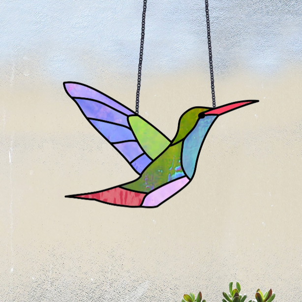 Hummingbird Stained Glass Pattern - Crafting Patterns & Molds from GlassyRock Arts