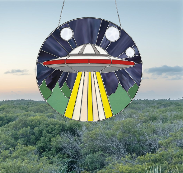 UFO Stained Glass Pattern - Crafting Patterns & Molds from GlassyRock Arts