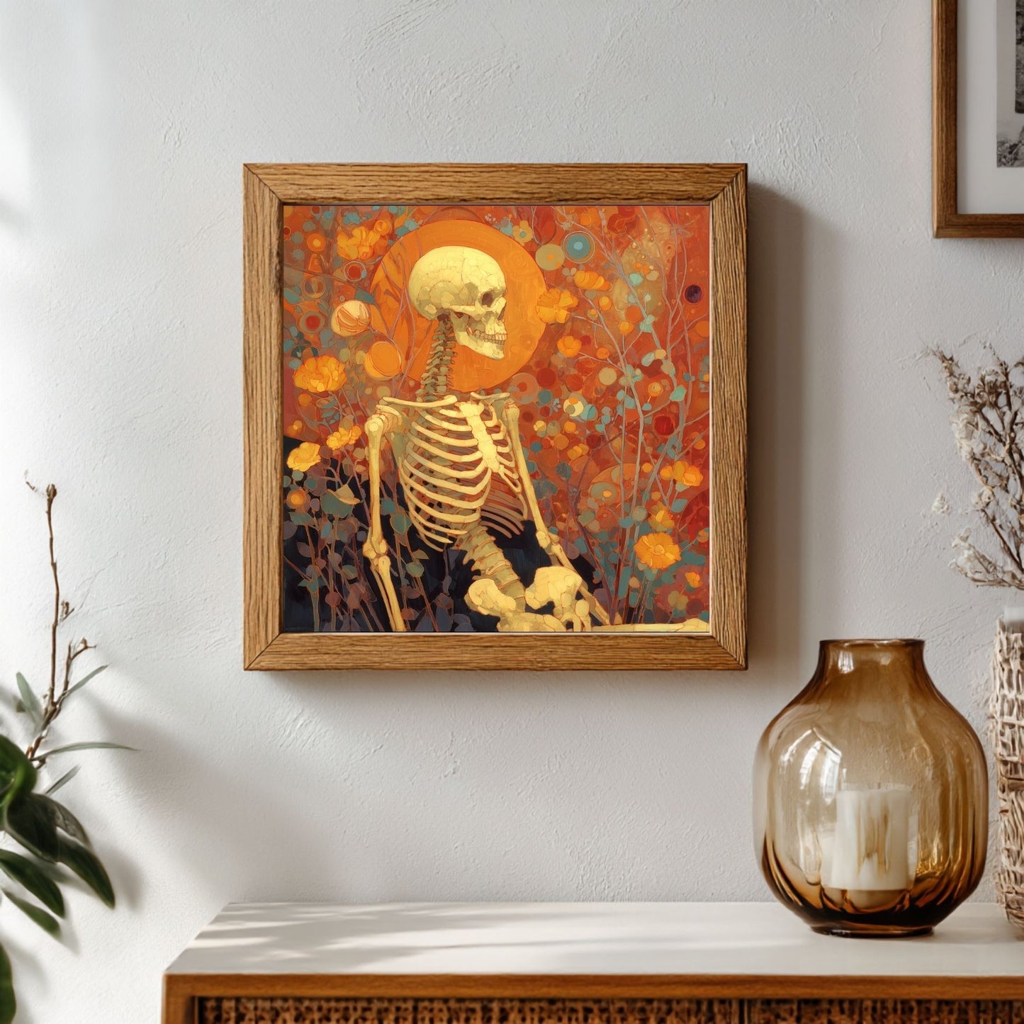Halloween Skeleton Art Print: Spooky Wall Decor (Digital Download, 5 Sizes Included)