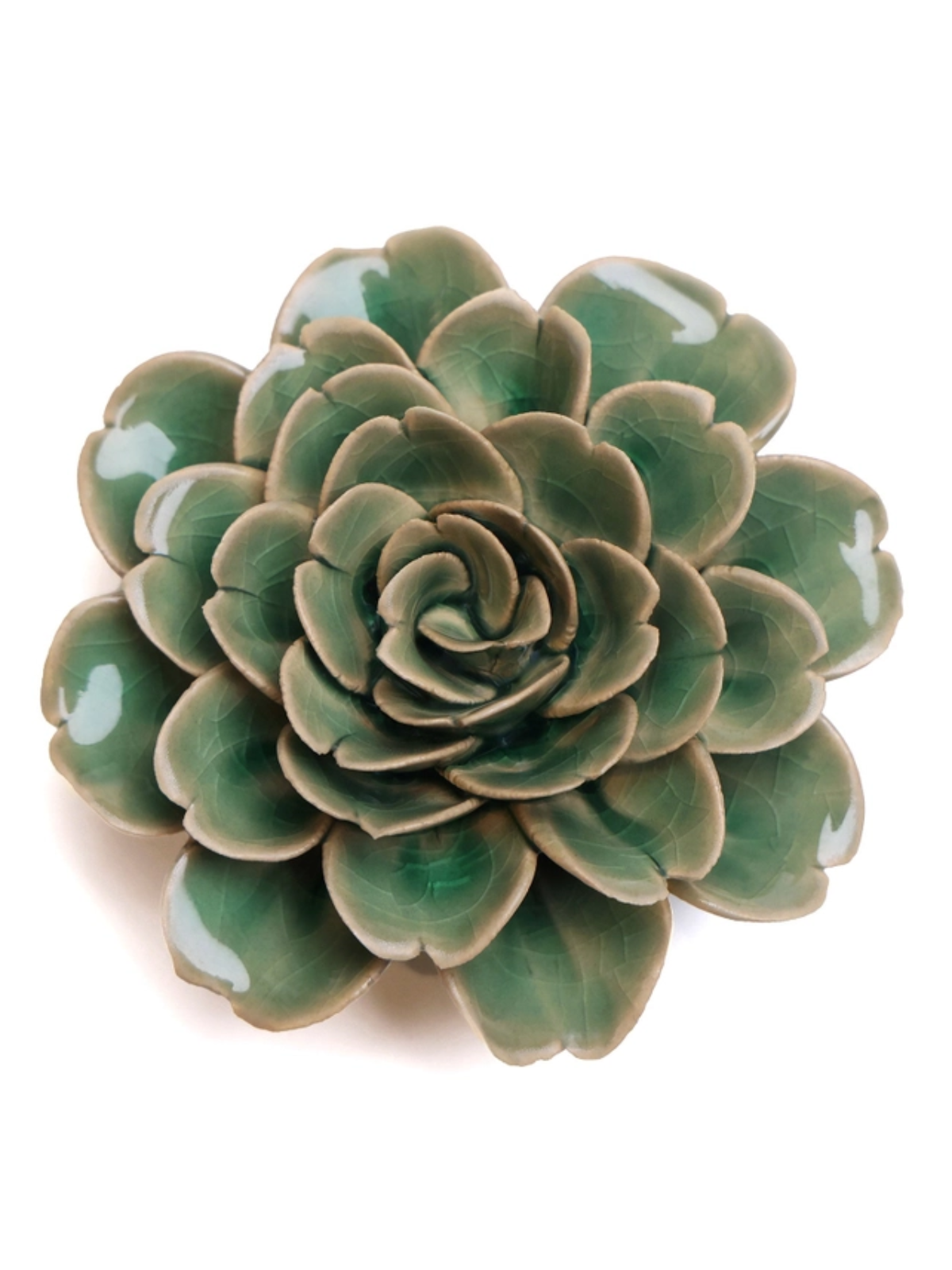 Ceramic Small Green Tea Rose - Sculpture from Ash & Rose