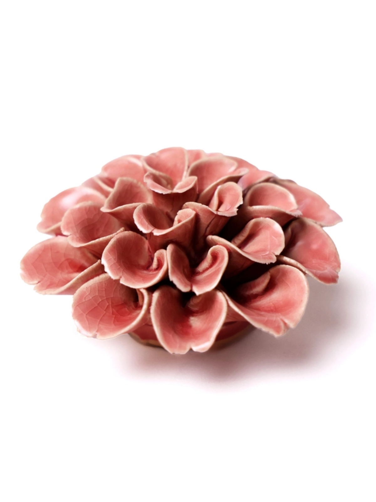 Ceramic Small Pink Dahlia Flower - Sculpture from Ash & Rose