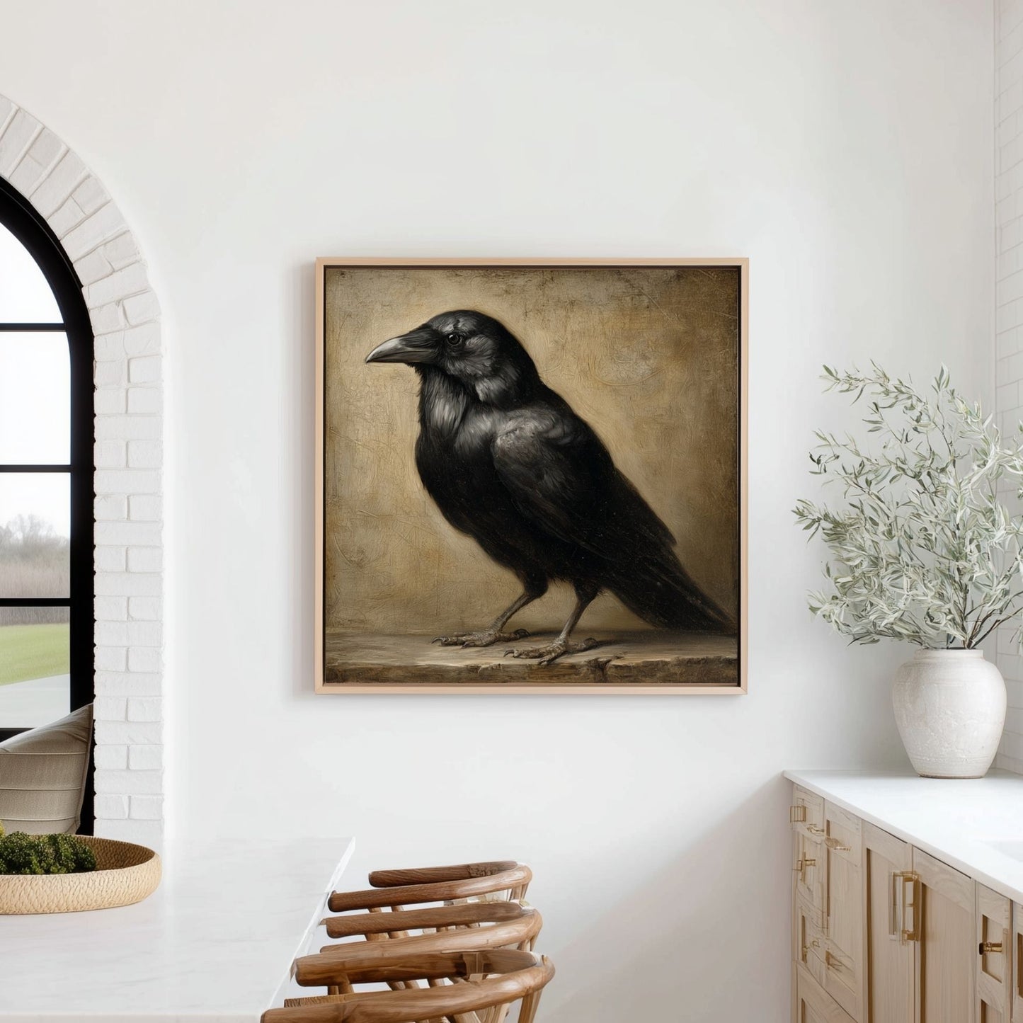 Vintage Halloween Crow Print: Fall Wall Art (Digital Download, 5 Sizes Included)