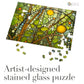 Abstract Stained Glass Forest Jigsaw Puzzle