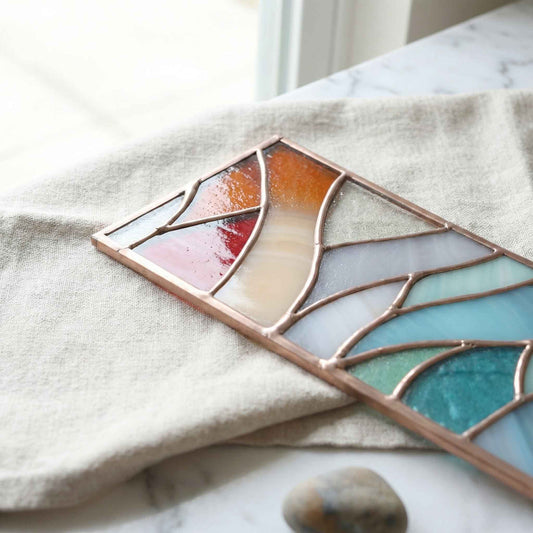 Abstract Winter Panel Stained Glass Pattern & PNG