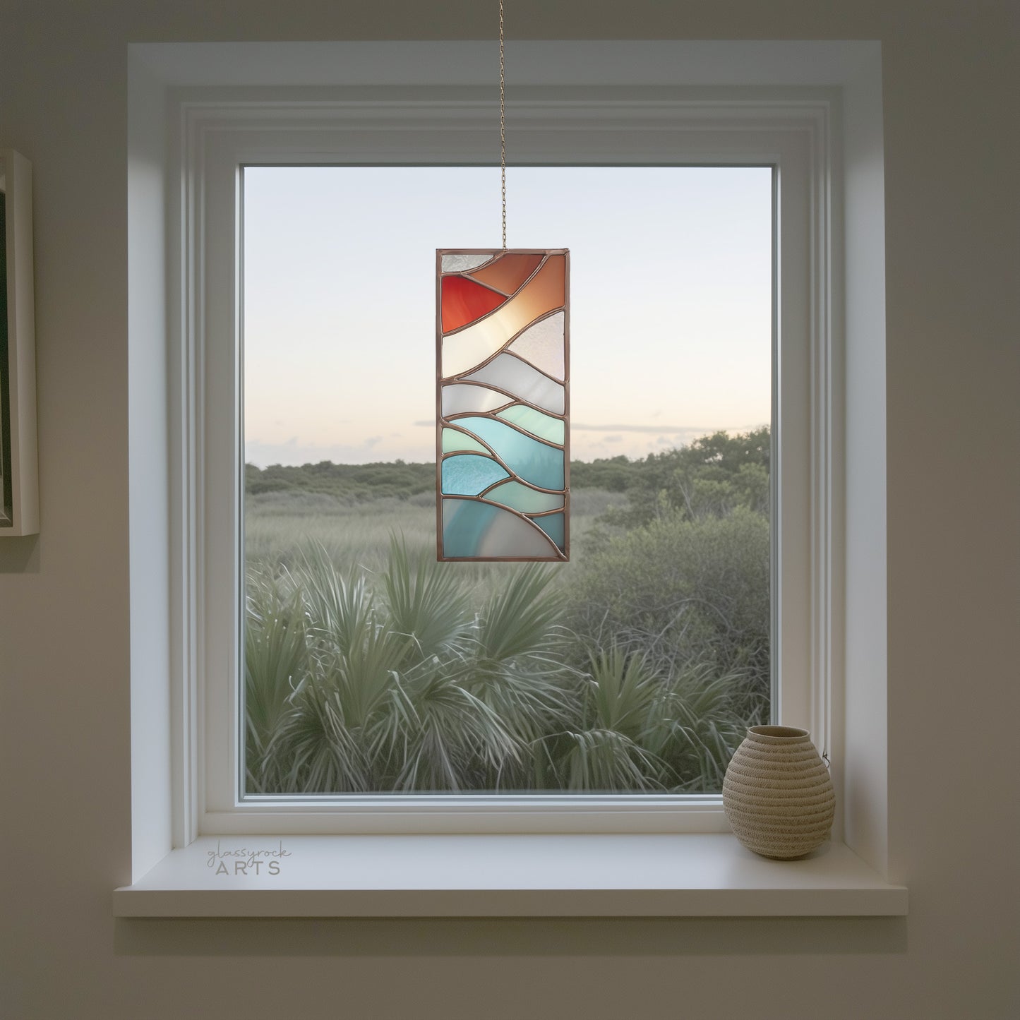 Abstract Winter Panel Stained Glass Pattern & PNG