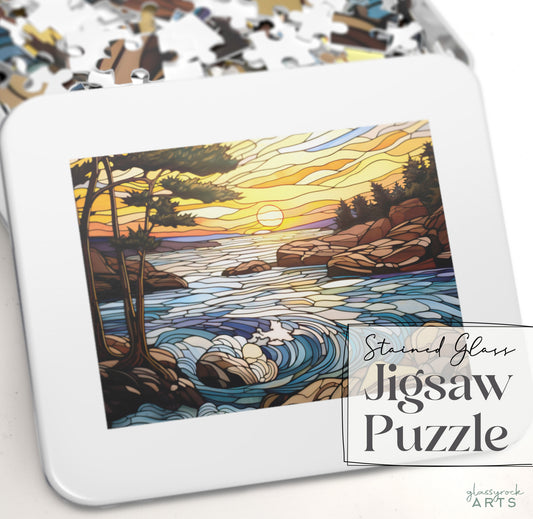 Acadia National Park Stained Glass Jigsaw Puzzle