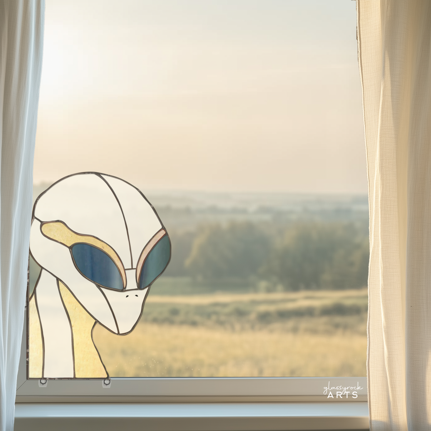 Stained Glass Alien Pattern