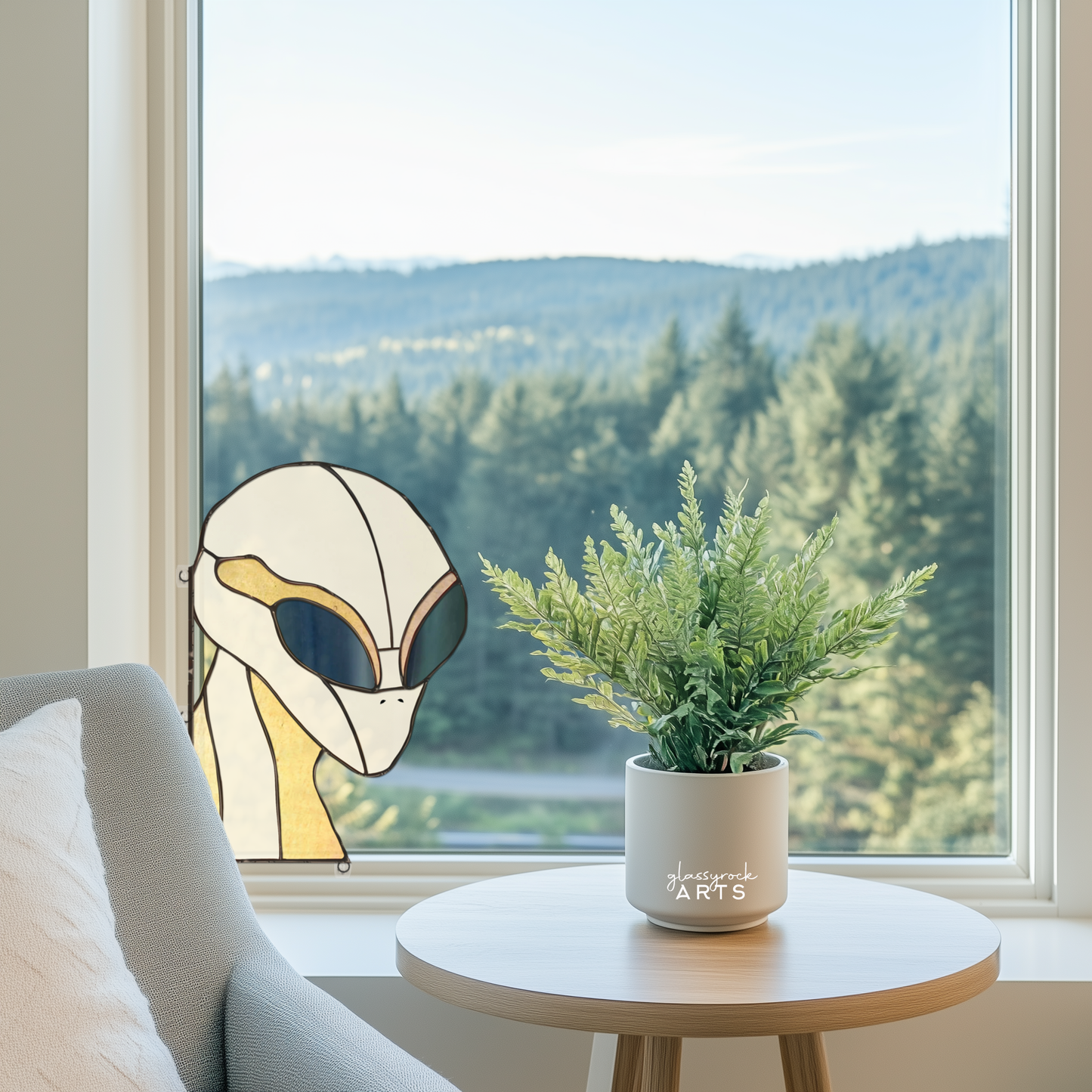Stained Glass Alien Pattern