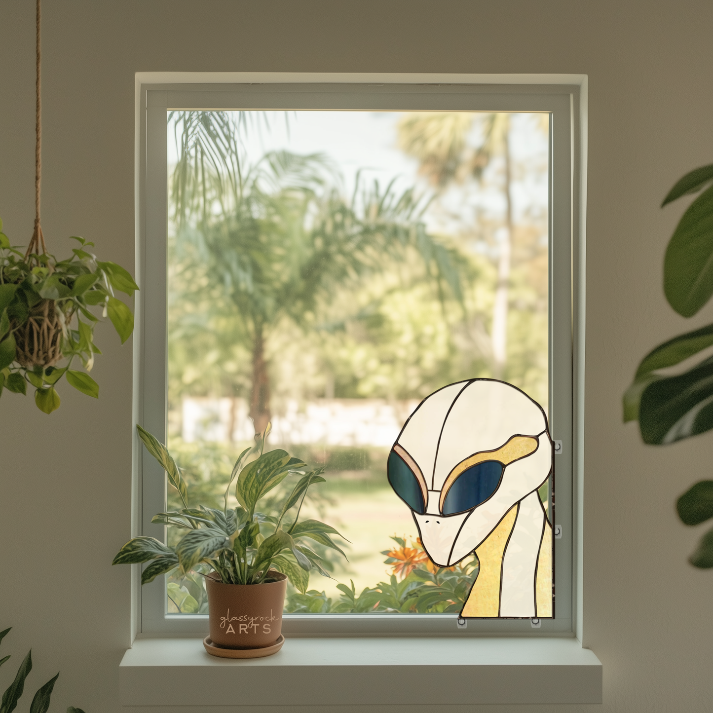 Stained Glass Alien Pattern