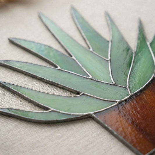 Beginner Aloe Potted Plant Stained Glass Pattern