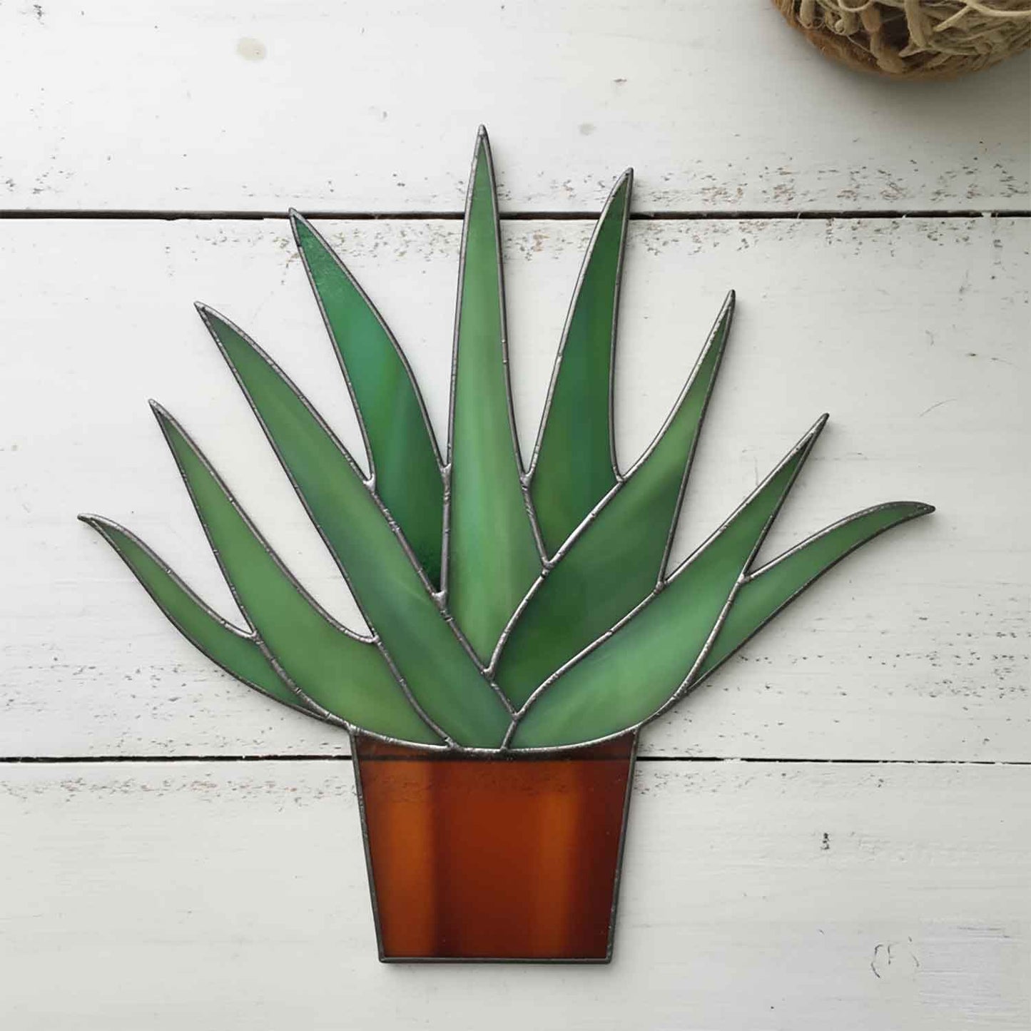 Beginner Aloe Potted Plant Stained Glass Pattern