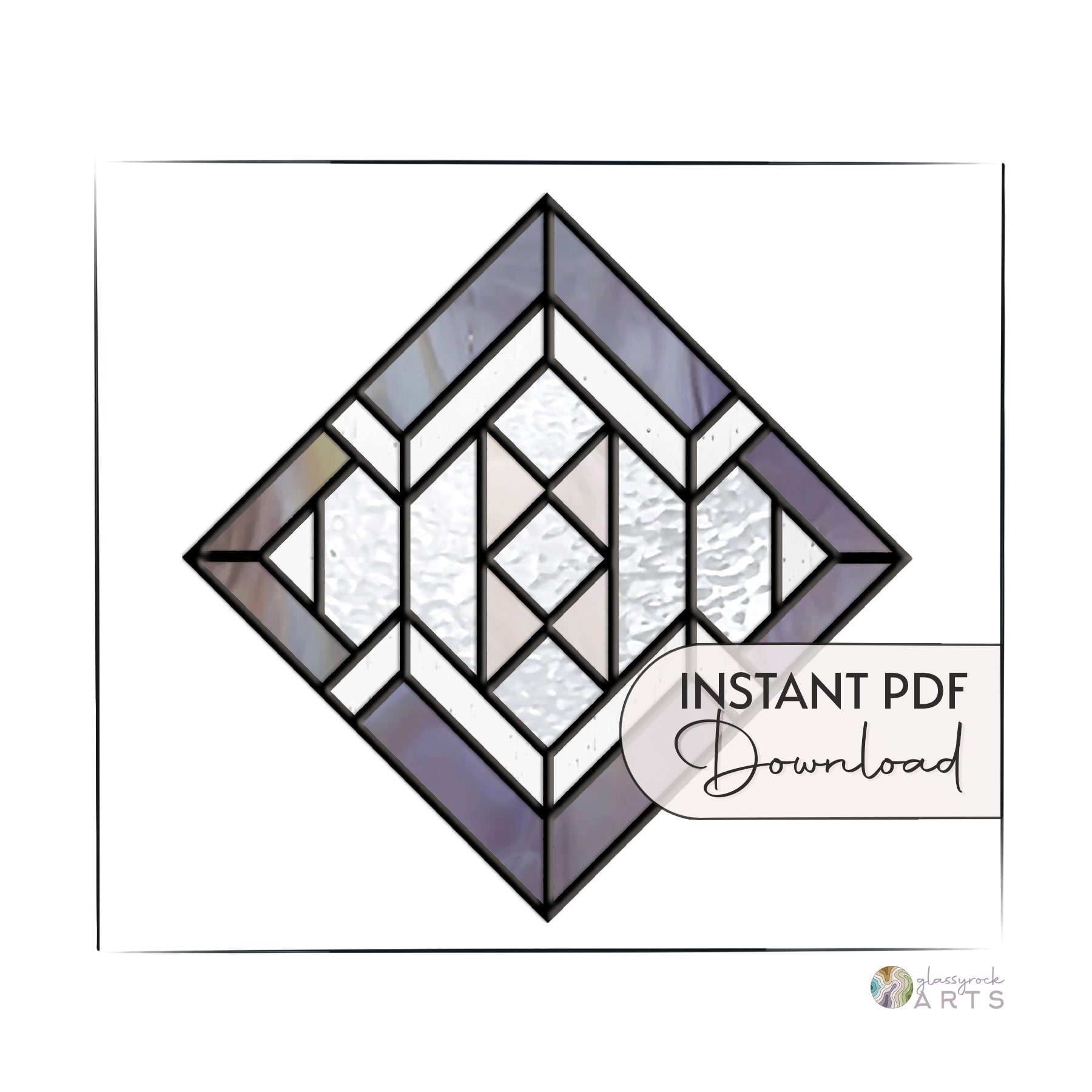 Geometric Square Beginner Stained Glass Pattern