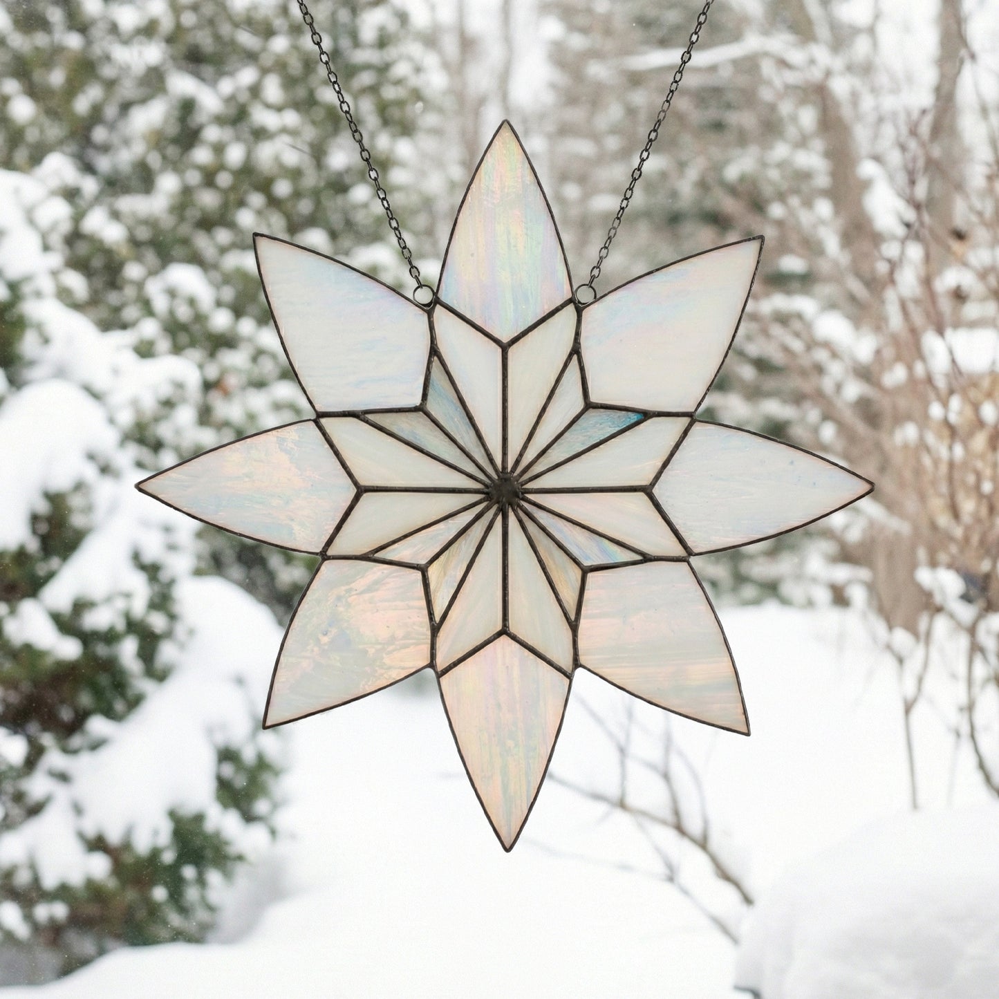 Art Deco Snowflake Stained Glass Pattern