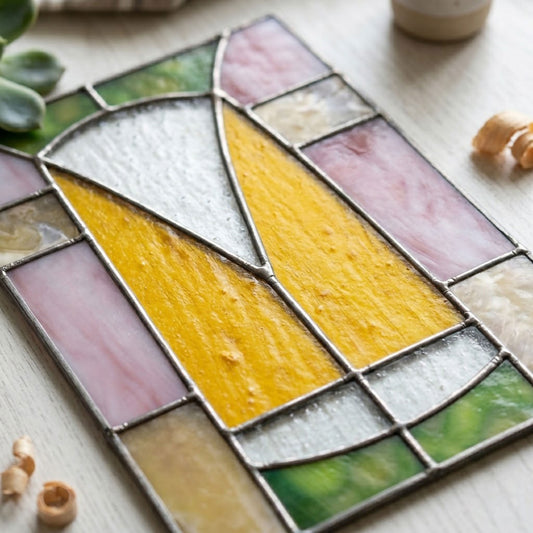 Art Deco Stained Glass Panel Pattern