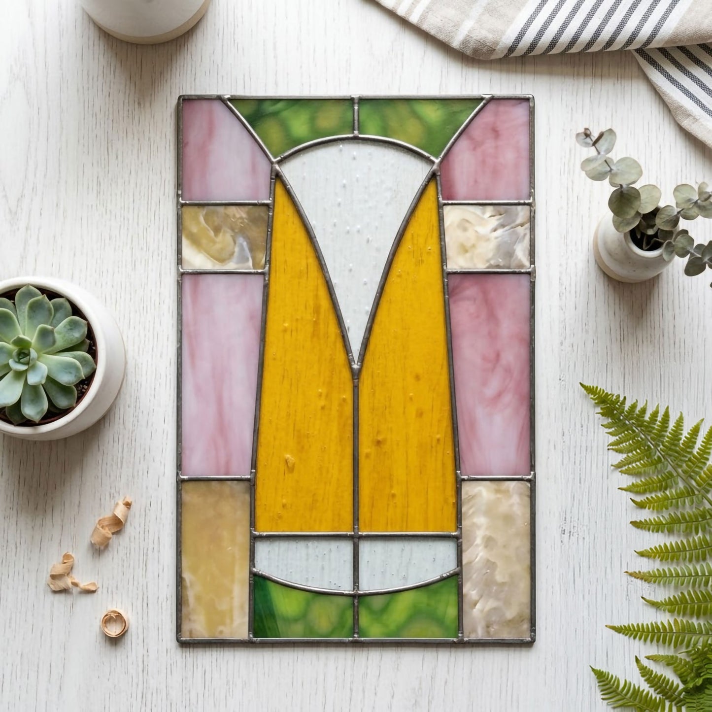 Art Deco Stained Glass Panel Pattern