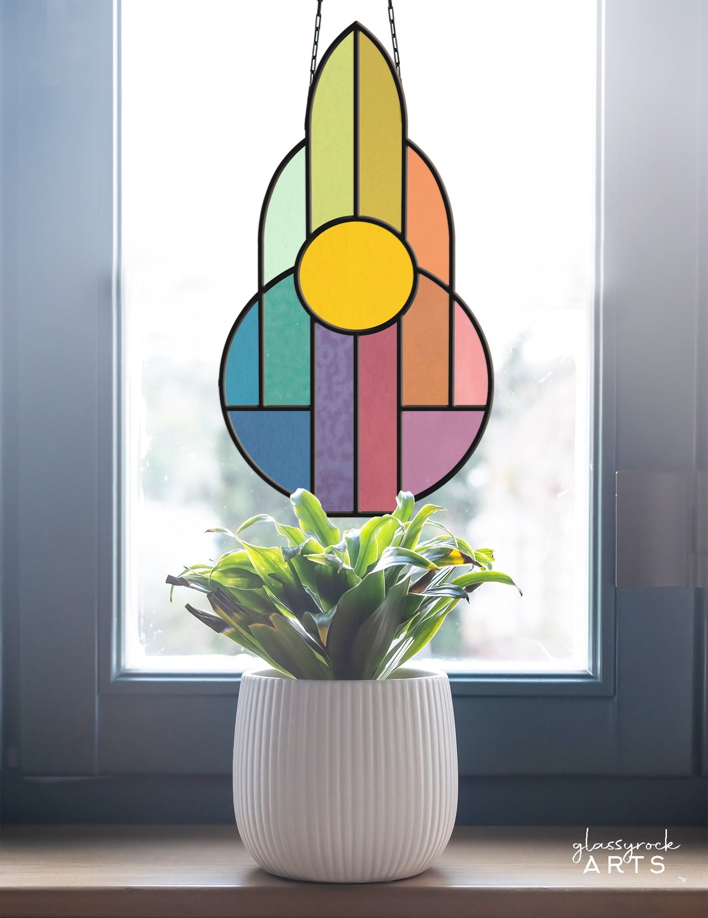 Art Deco Rainbow Stained Glass Pattern