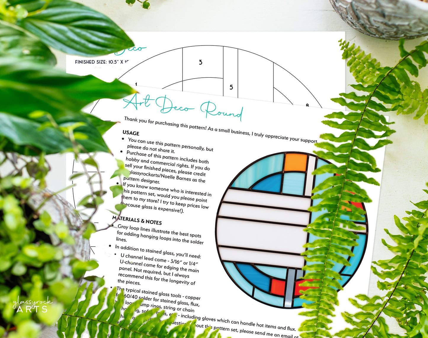 Round Art Deco Stained Glass Pattern