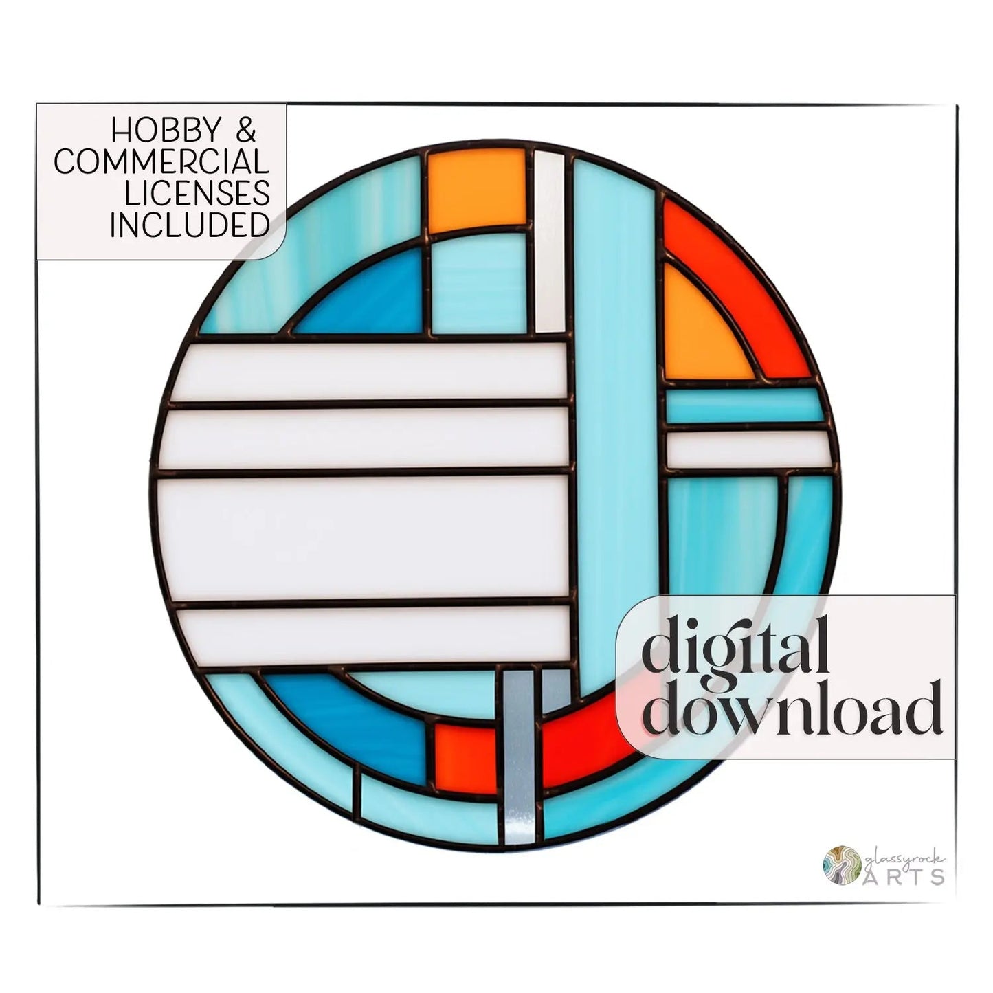 Round Art Deco Stained Glass Pattern