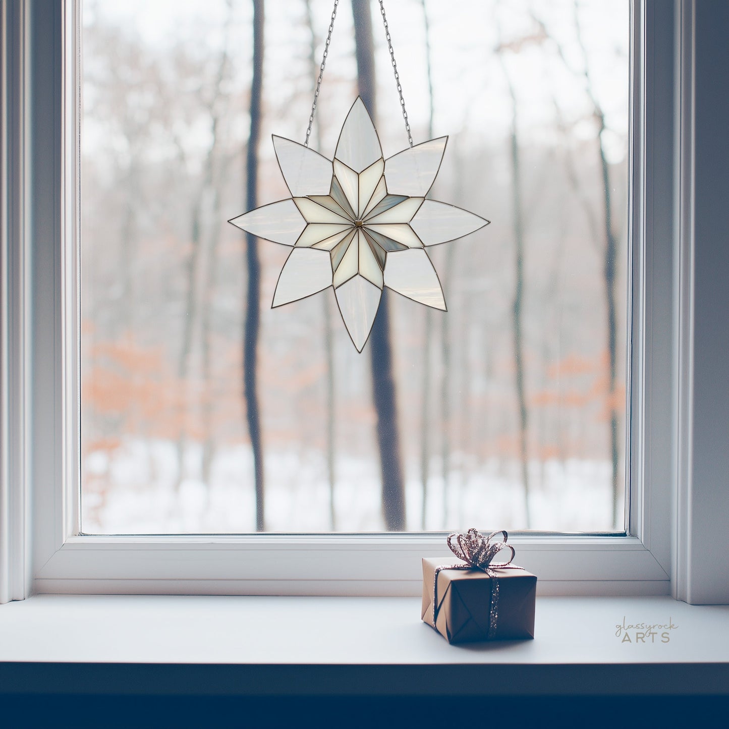 Art Deco Snowflake Stained Glass Pattern
