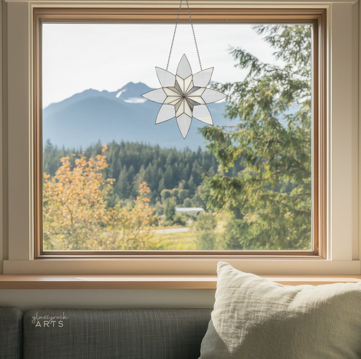 Art Deco Snowflake Stained Glass Pattern