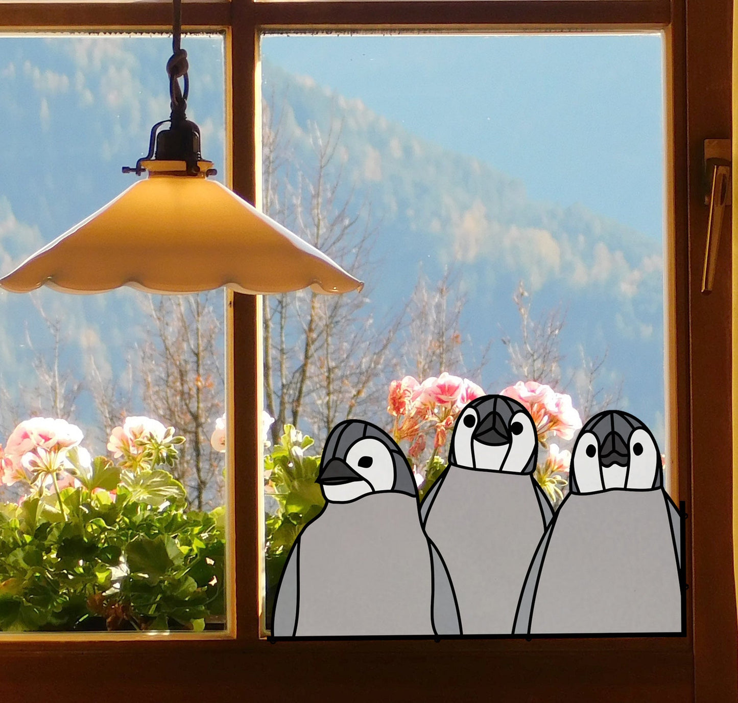Baby Penguins Stained Glass Pattern