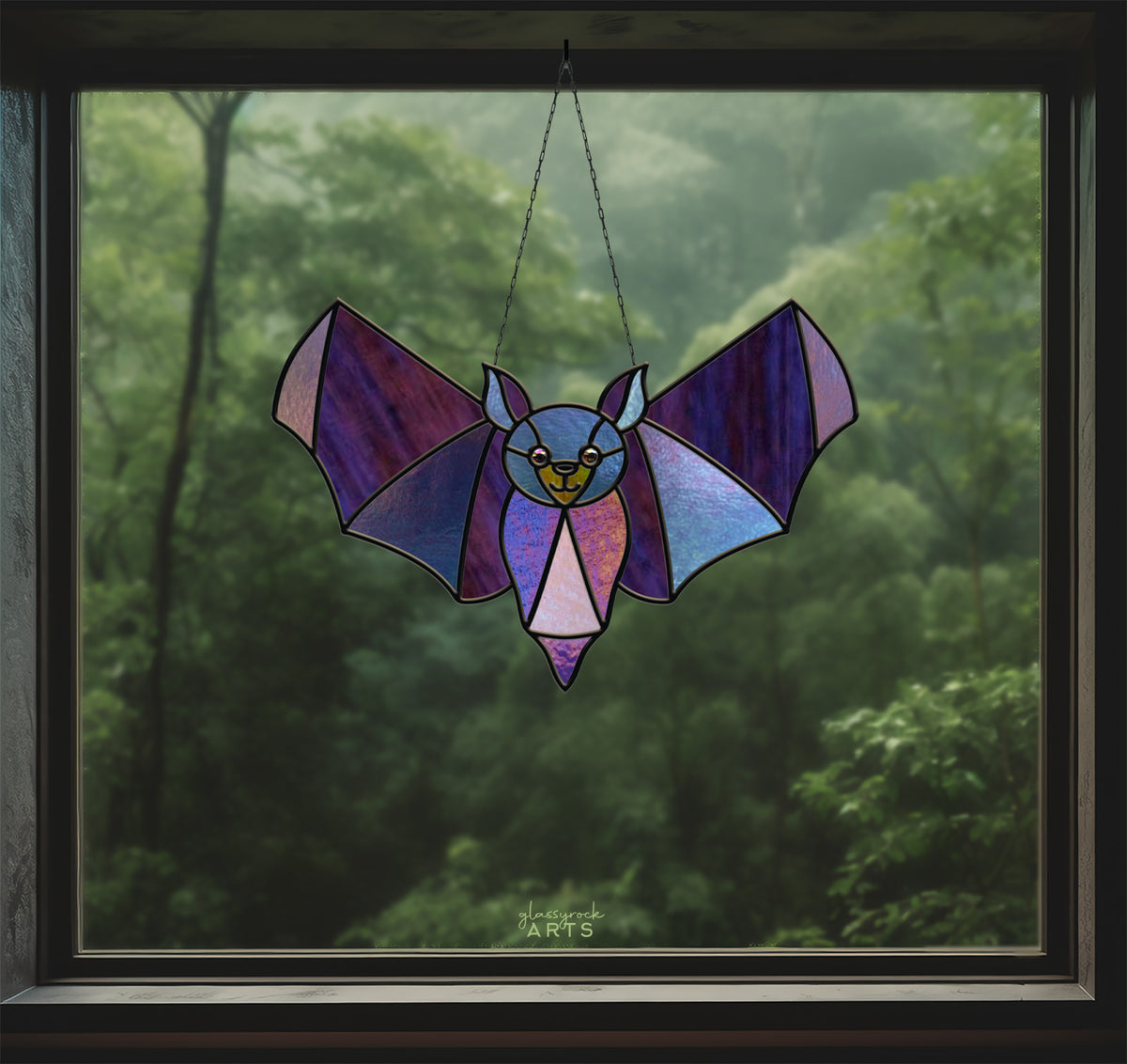 Halloween Bat Stained Glass Pattern - Crafting Patterns & Molds from GlassyRock Arts