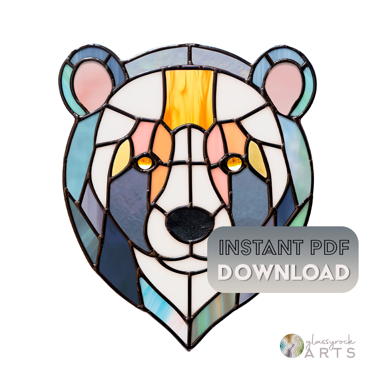 Sweet Bear Stained Glass Pattern