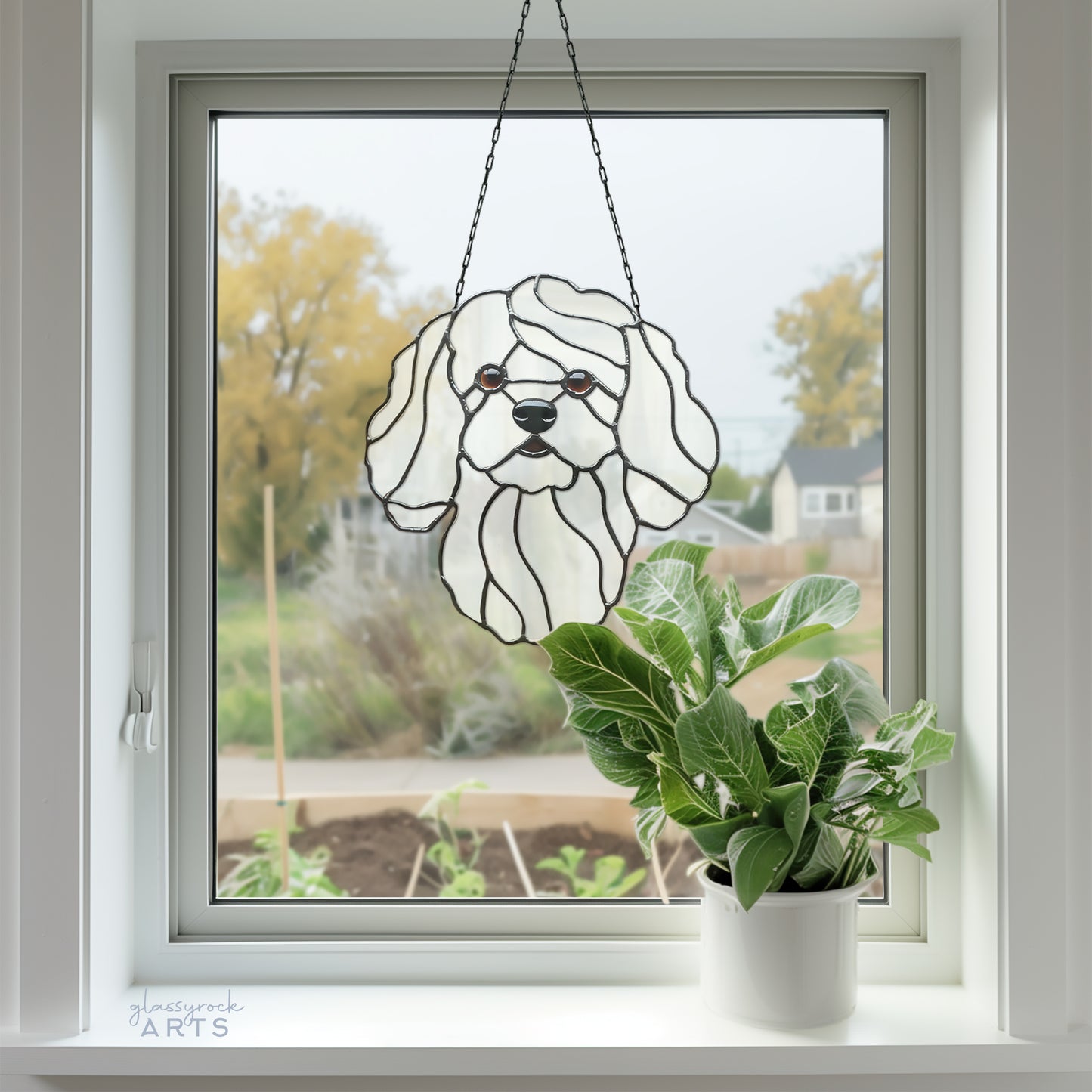 Bichon Frise Dog Stained Glass Pattern