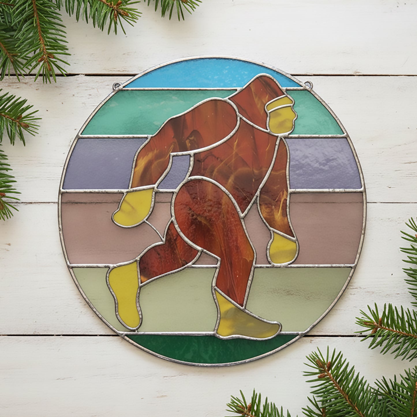 Sasquatch Bigfoot Stained Glass Pattern