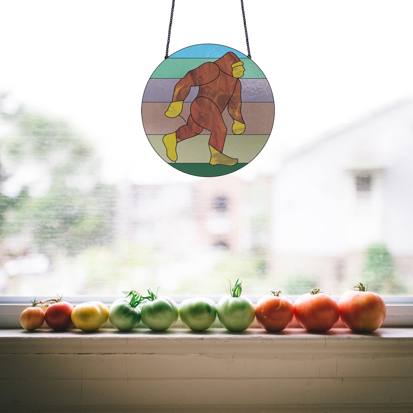 Sasquatch Bigfoot Stained Glass Pattern