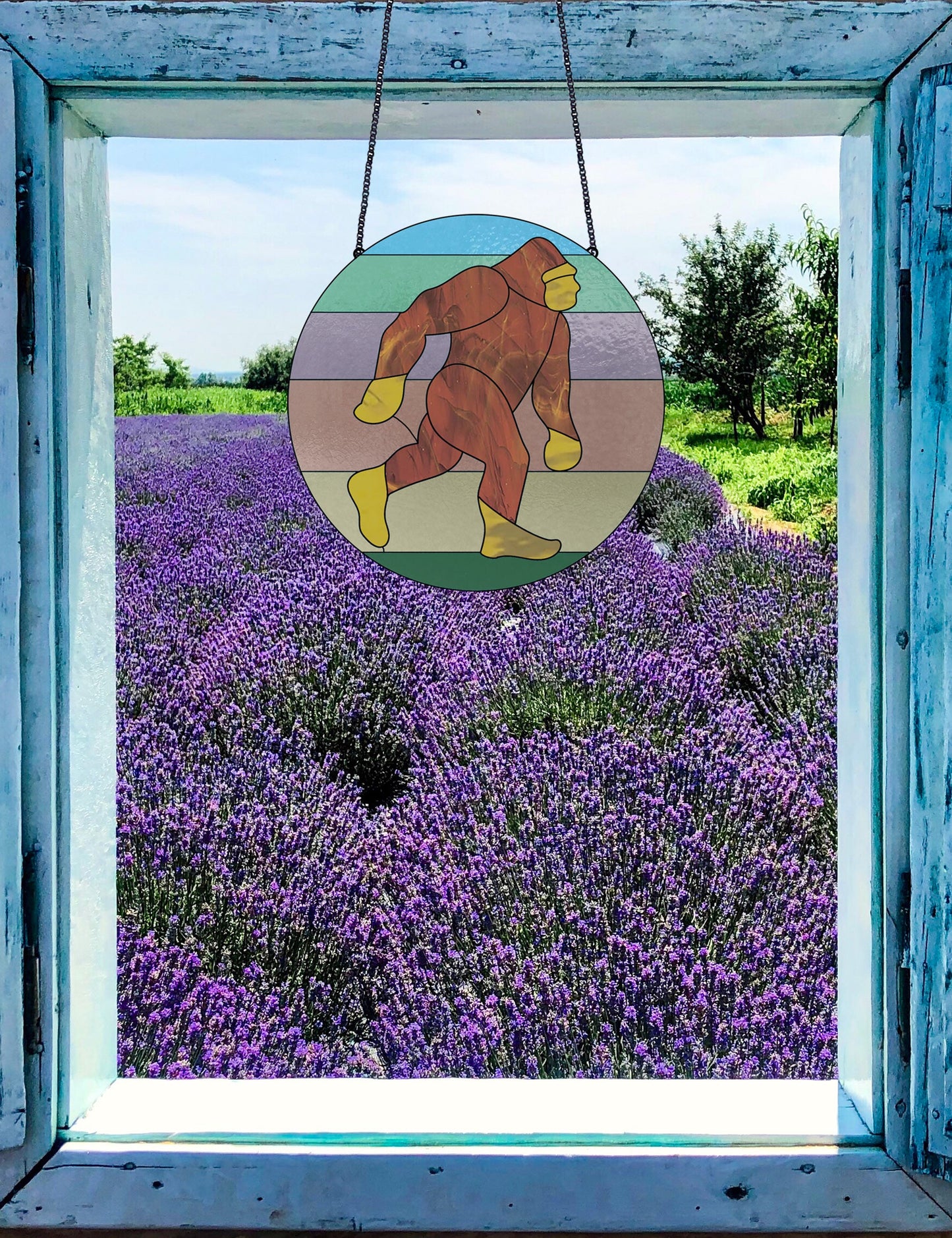 Sasquatch Bigfoot Stained Glass Pattern