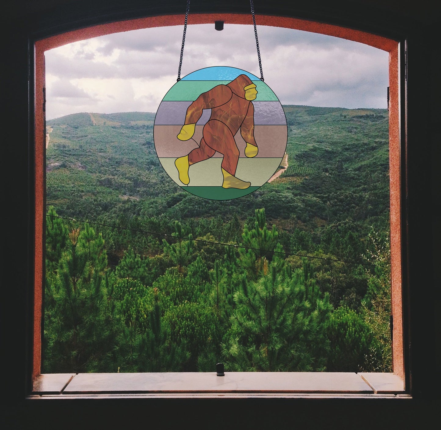 Sasquatch Bigfoot Stained Glass Pattern