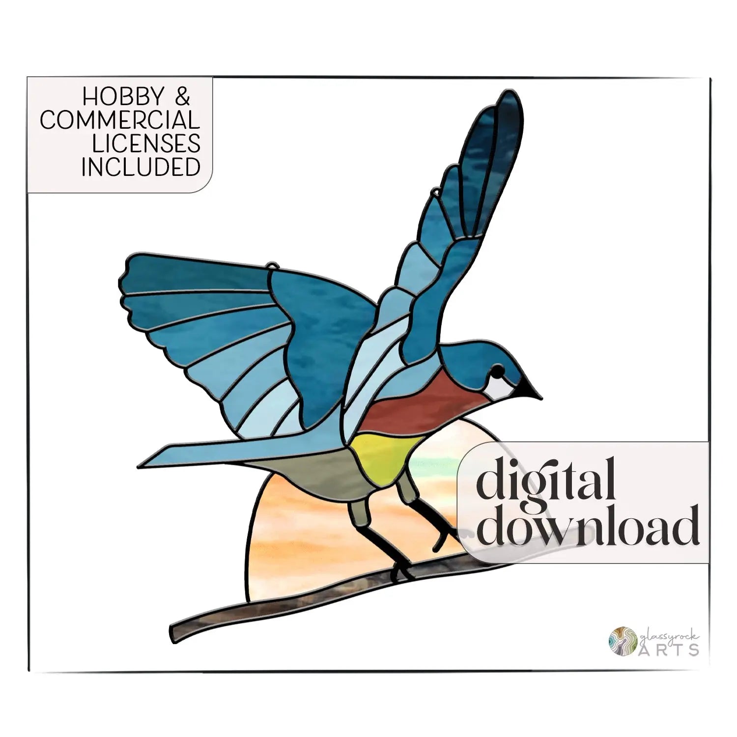 Bird Stained Glass Pattern - GlassyRock Arts bird-stained-glass-pattern-glassyrock-arts